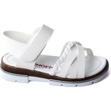 Kiko Şb 2469-78  Kız Çocuk Sandalet Terlik Beyaz