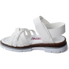 Kiko Şb 2469-78  Kız Çocuk Sandalet Terlik Beyaz