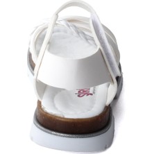 Kiko Şb 2469-78  Kız Çocuk Sandalet Terlik Beyaz