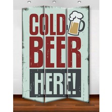 DEKOBUL Cold Beer 3 Kanat Tekerlekli Kanvas Paravan