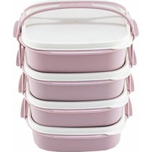 Qlux Ideas L-765 Tetra 4 Katlı Beslenme Kutusu Pembe