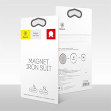 Baseus İron Suit Magnetic Telefon Tutucu Plaka 2 Adet(1 Deri 1 Metal) Gümüş Acdr A0S