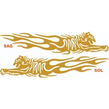 Tuğra Reklam Kaplan-Alev Sticker 25 x 5 cm Sarı