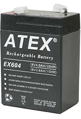 Atex AX604 6V 4AH Bakımsız Kuru Akü