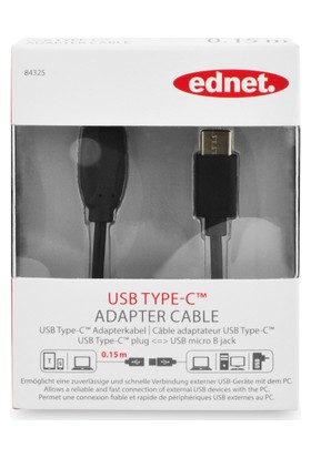 Ednet 84325 USB Type-C To Micro B Dönüştürücü