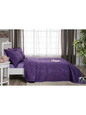 Taç Pes Yatak Ortusu Setı Truva Çk Lacıv Çift Kişilik