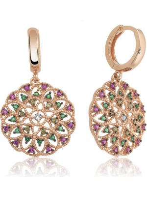 Gumush Gümüş Geometrik Desenli Küpe