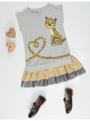 Denokids Mini Leopar Kız Çocuk Elbise