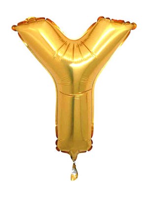 Whi̇te Süs Folyo Balon Harf Y Altın 16" 40 cm Pk:1