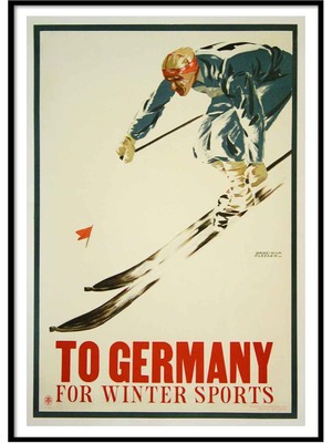 Beril Yamaç Design Studio Germany Winter Sports Vintage Reprodüksiyon Poster