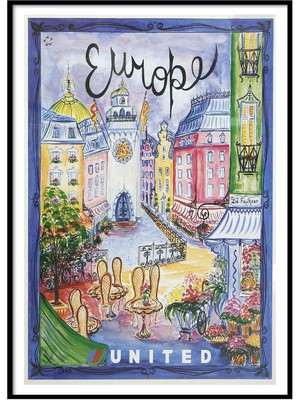 Beril Yamaç Design Studio Europa  Vintage Reprodüksiyon Poster