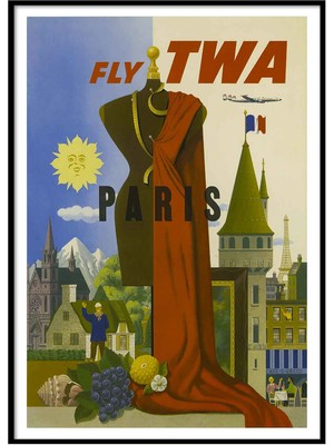 Beril Yamaç Design Studio Paris TWA  Vintage Reprodüksiyon Poster