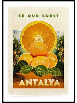 Beril Yamaç Design Studio Portakal Antalya Vintage Reprodüksiyon Poster