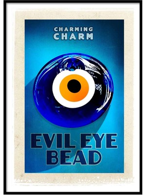 Beril Yamaç Design Studio Evil Eye Nazar Boncuğu Vintage Reprodüksiyon Poster