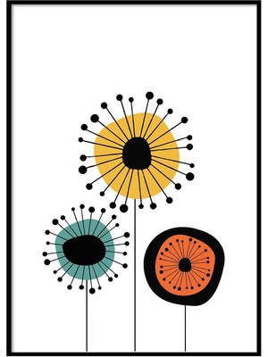 Beril Yamaç Design Studio İskandinav Çiçekler İllüstrasyon Poster