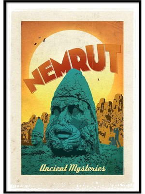 Beril Yamaç Design Studio Nemrut Dağı Vintage Reprodüksiyon Poster