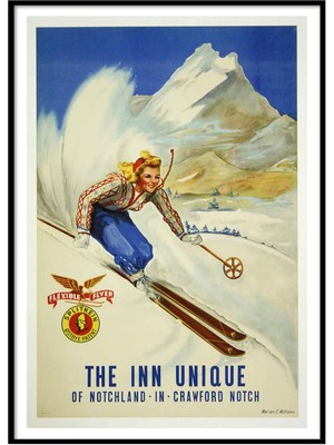 Beril Yamaç Design Studio Notchland Ski Vintage Reprodüksiyon Poster
