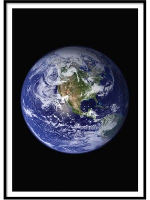 Beril Yamaç Design Studio Dünya Batı Yarım Küre HD Fotoğraf Poster