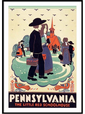 Beril Yamaç Design Studio Pennsylvania Vintage Reprodüksiyon Poster