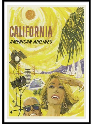 Beril Yamaç Design Studio California AA Vintage Reprodüksiyon Poster