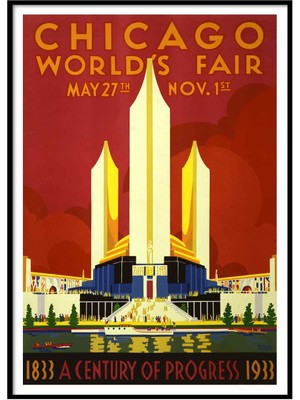 Beril Yamaç Design Studio Chicago Fuar Vintage Reprodüksiyon Poster