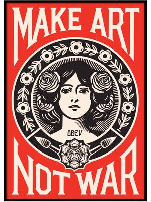 Beril Yamaç Design Studio Make Art Not War Vintage Reprodüksiyon Poster