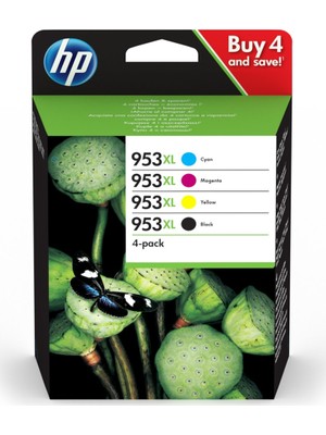 HP 953XL 4 Renk Kartuş  Net ve Canlı Renkler Sunar