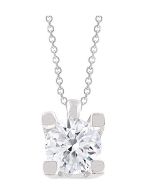 Altın Sepeti  Beyaz Altın Tektaş Kolye