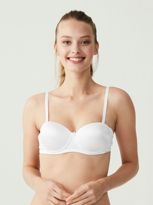 U.S. Polo Assn. Arkası Şeffaf Straplez Destekli Sütyen