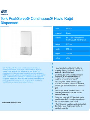 Tork 552500 Peakserve® Continuous® Havlu Kağıt Dispenseri