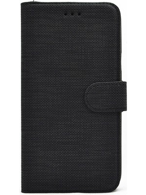 Gpack Alcatel 3x 2019 Kılıf Standlı Kartvizitli Exclusive Spor Cüzdan Siyah