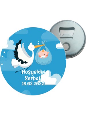 Grafilli Design Hoşgeldin Bebek Kişiye Özel Magnet Açacak 10 Adet - 0020