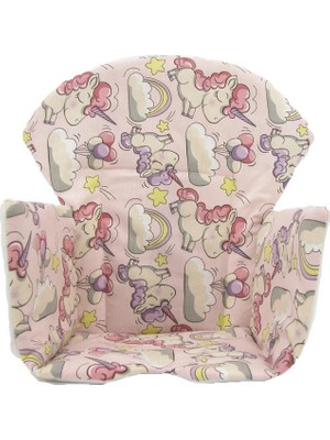 Kidsnino Mama Sandalyesi Minderi Unicorn Pembe