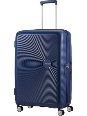 American Tourister Lacivert Soundbox - Körüklü 77/28 Büyük Boy Sert Valiz