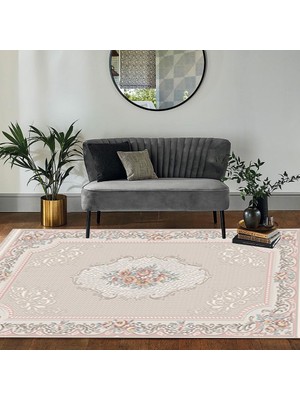 Halı Home Halı Orkis Koleksiyonu 9713A Kemik Saçaklı Halı 150 x 233 cm