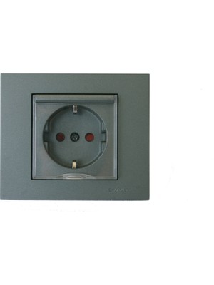 Ovivo Grano Füme Kapaklı Topraklı Priz Çerçeveli