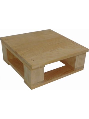 Wooden Gold Ekran Yükseltici Monitor Stand Düz Yüzey Palet Tarz Doğal Ahşap 15 Cm.