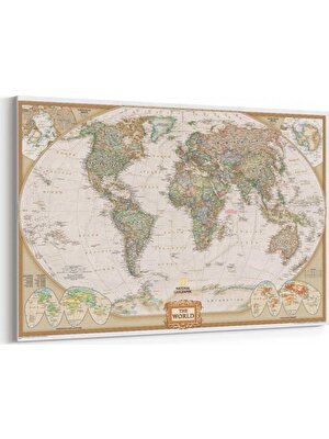 Shop365 National Dünya Haritası Kanvas Tablo 105 x 70 cm SA-1725
