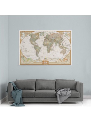 Shop365 National Dünya Haritası Kanvas Tablo 105 x 70 cm SA-1725