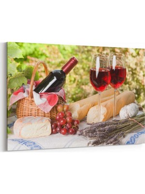 Shop365 Şarap Bağlarında Şarap Keyfi Kanvas Tablo 210 x 140 cm SA-402