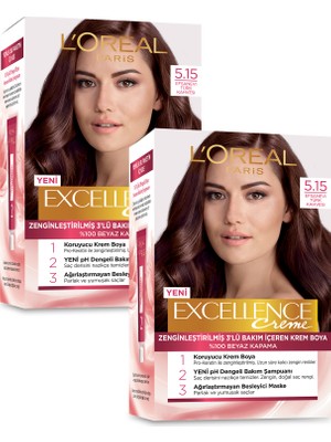 L'Oréal Paris Excellence Creme Saç Boyası 5.15 Efsanevi Türk Kahvesi x 2