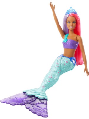Barbie Dreamtopia Denizkızı Bebekler - Mor, Kızıl Saçlı GJK09