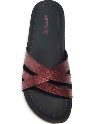Ceyo 9942-1 Ev Terliği Bordo  Kadın