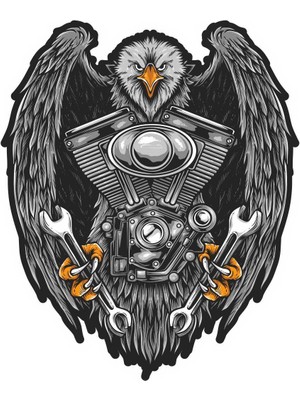 Sticker Fabrikası V Motor Kartal Sticker 00249 10 x 8 cm Renkli