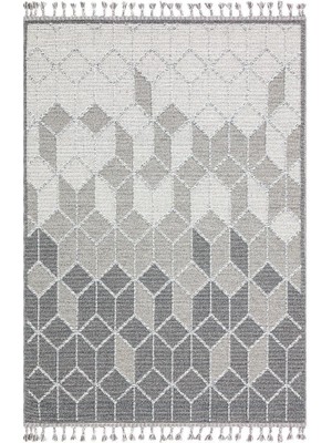 Eko Halı Soho Sh 03 Gri Hav Vermez Etnik Örgü Ince Halı Kilim 130 x 190 cm