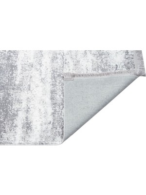 Eko Halı Sateen St 01 Gri Yıkanabilir Kaymaz Taban Ince Halı Kilim 80 x 150 cm