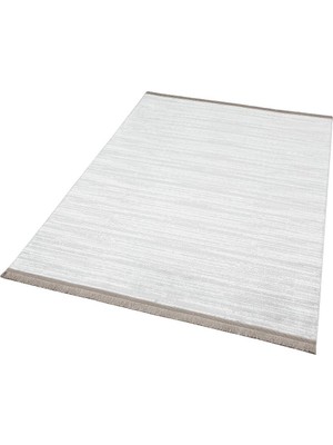 Eko Halı Sateen St 09 Gri Yıkanabilir Kaymaz Taban Ince Halı Kilim 80 x 150 cm