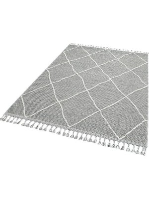 Eko Halı Soho Sh 02 Grey Gri Hav Vermez Etnik Örgü Ince Halı Kilim 80 x 150 cm