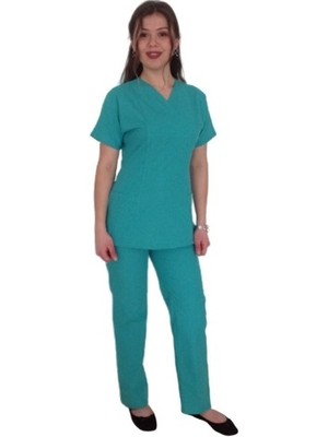 Emel Şahin Tekstil Dr Hemşire Yeşil Yarasa Kol Forma Takım 40