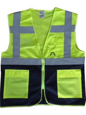 Ennalbur Yönetici Ikaz Yeleği Sarı/lacivert Xl Beden